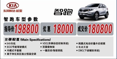 常州萬事達起亞智跑限時鉅惠，最高享1.8萬元讓利